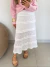 Saia Midi de Tricot com Detalhes - Off White - Loja Anebi