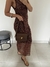 Vestido Animal Print Tule - Marrom - Loja Anebi