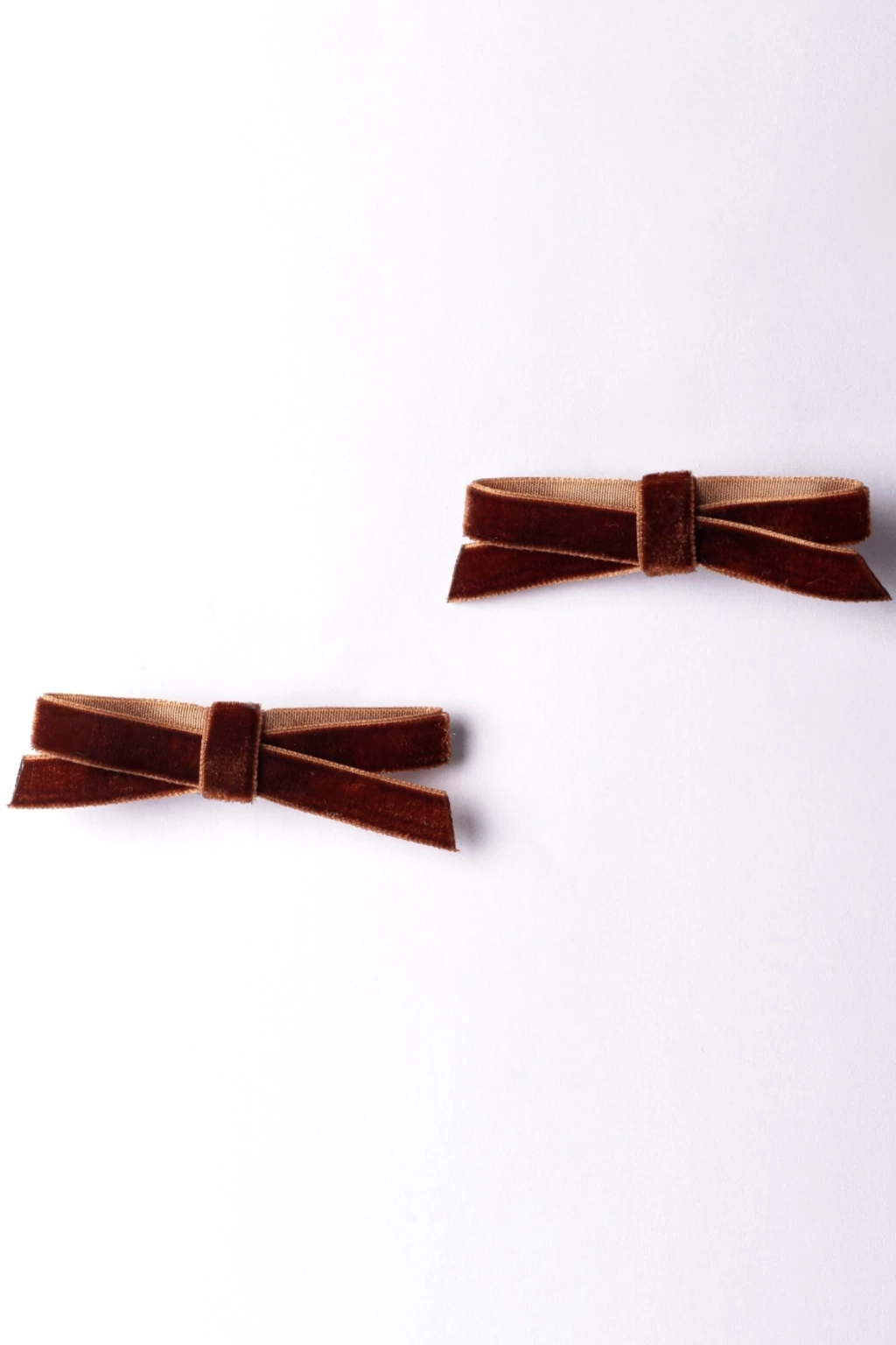 Laços de Cabelo Infantil Veludo Marrom