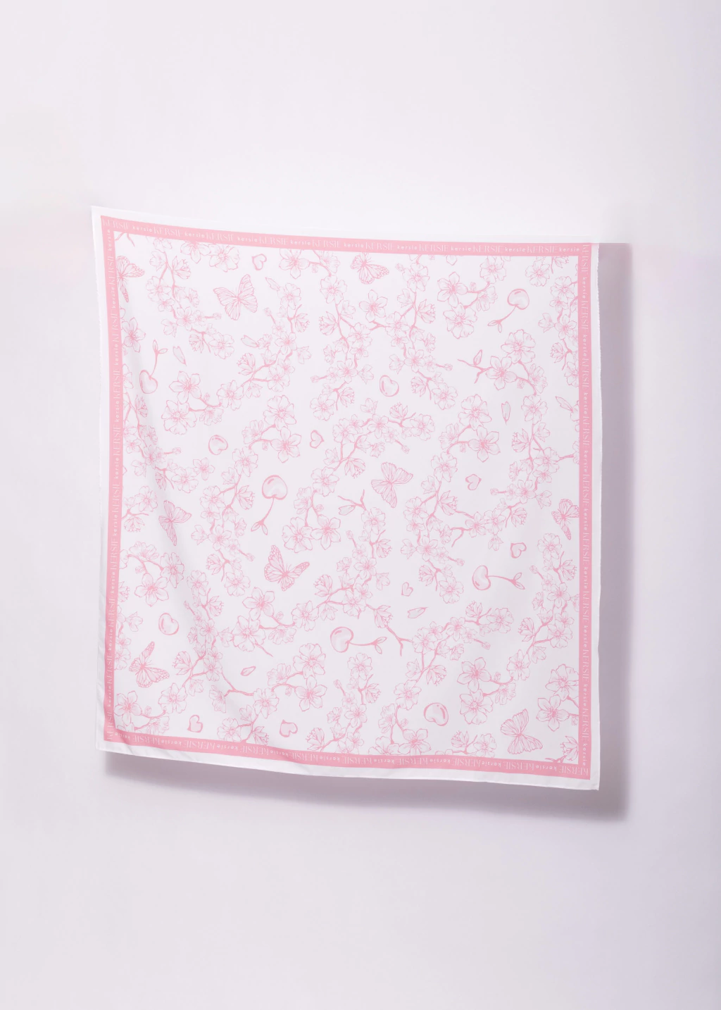 Lenço Soft Touch Estampado Rosa Pó Kersie