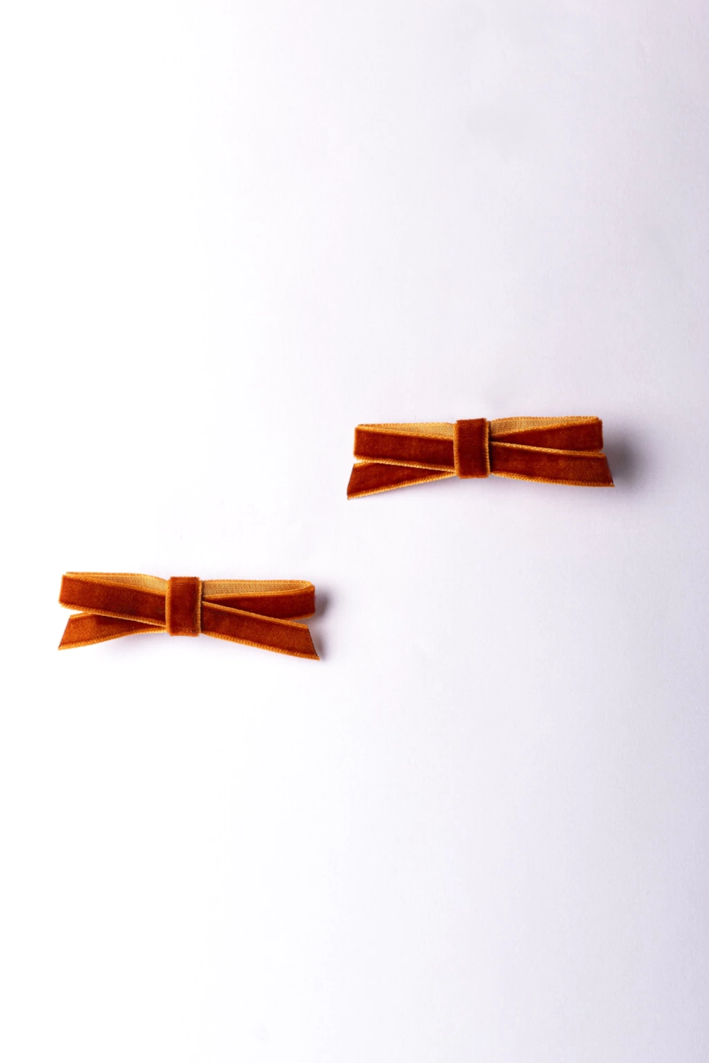 Laços de Cabelo Infantil Veludo Terracota