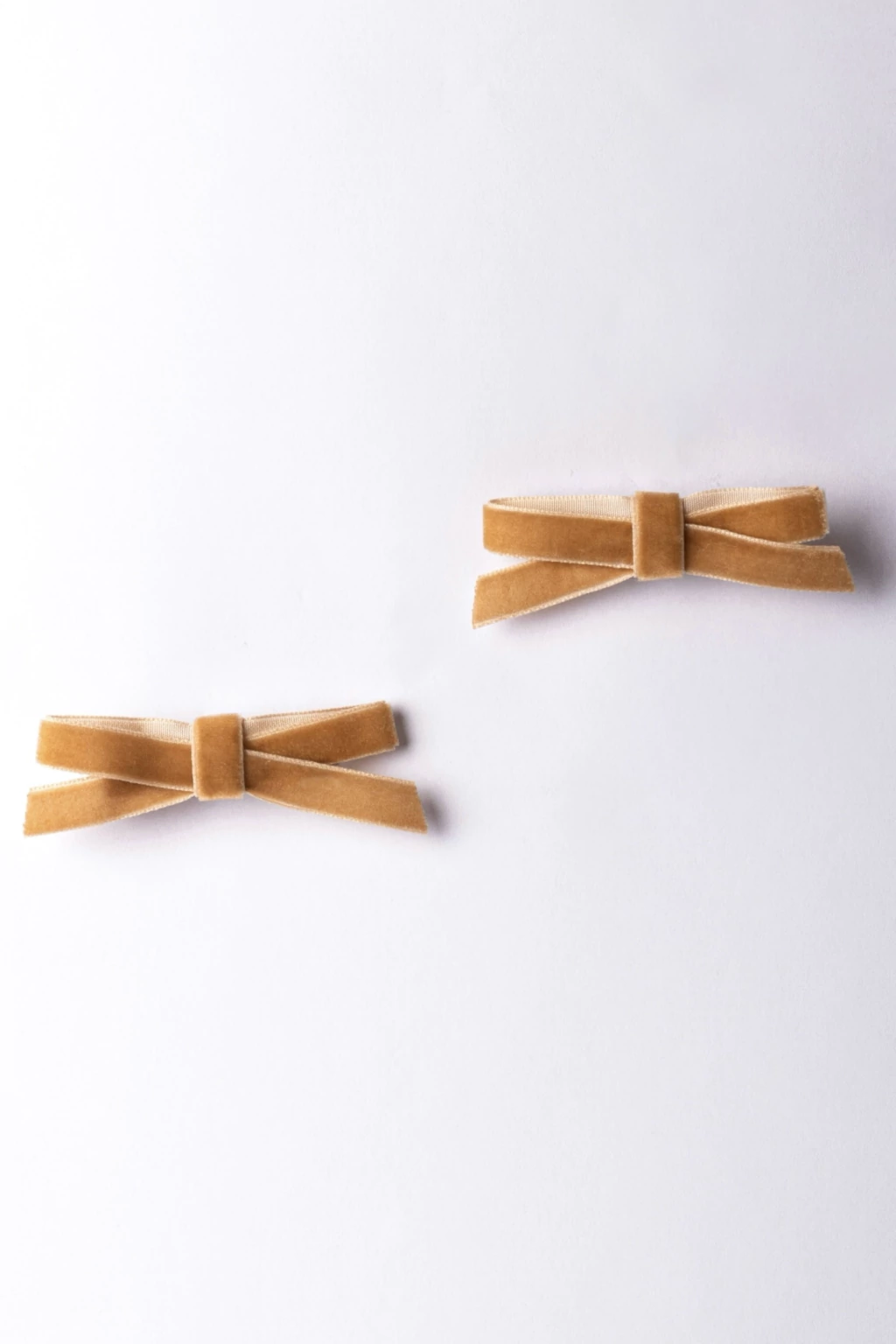 Laços de Cabelo Infantil Veludo Bege