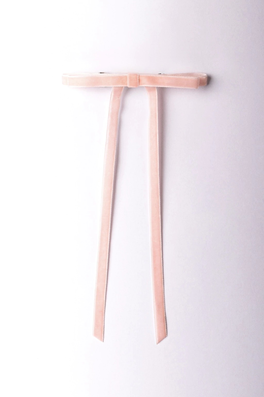 Laço de Cabelo Feminino Veludo Rosa Pó