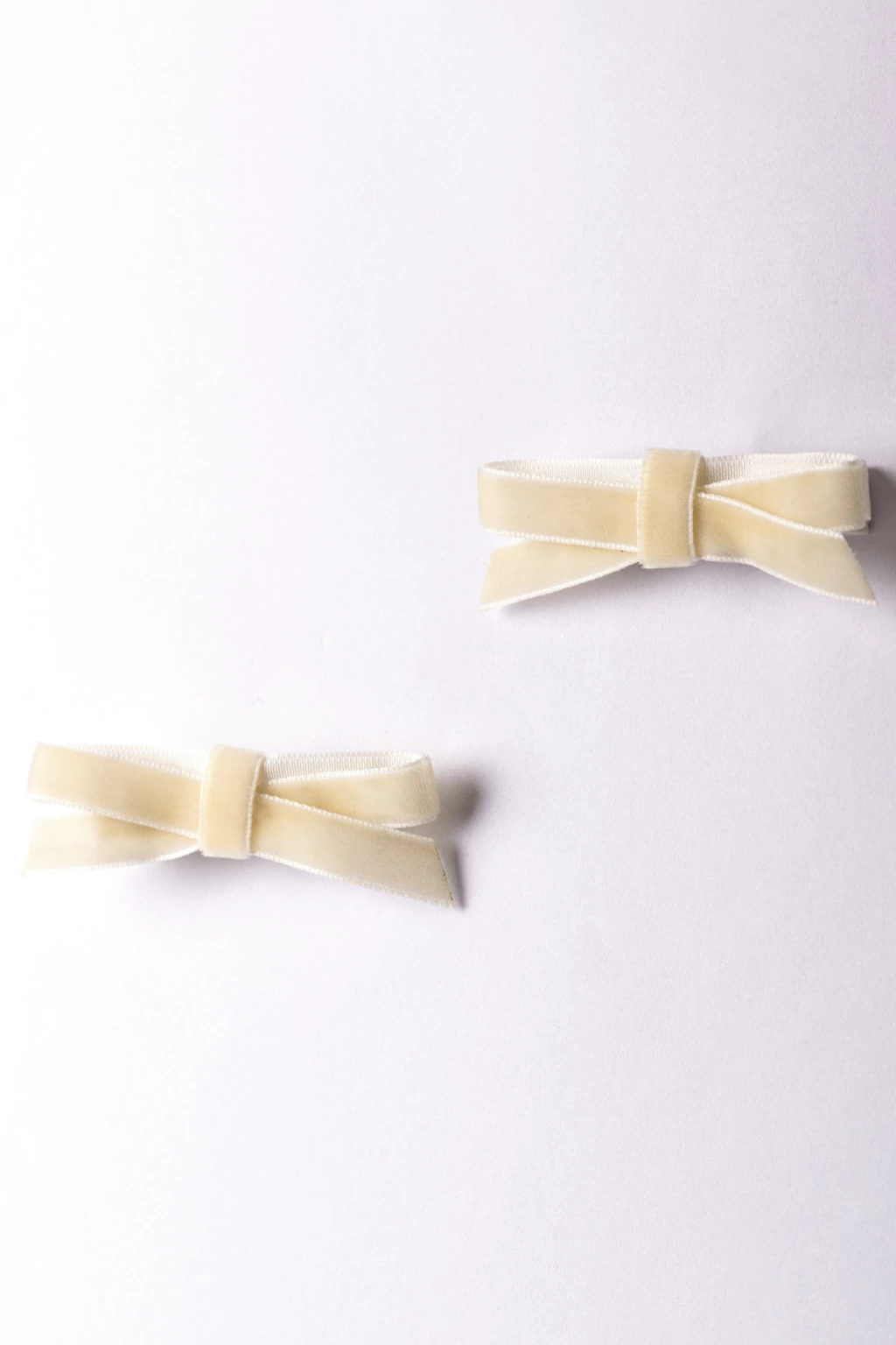 Laços de Cabelo Infantil Veludo Off White