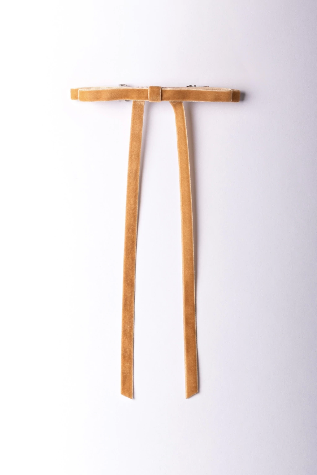 Laço de Cabelo Feminino Veludo Bege