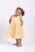 Vestido Infantil Cambraia de Algodão Babados Amarelo Manteiga Gardênia