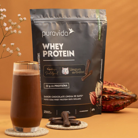 Whey Protein Isolado Língua de gato 450g | Pura Vida - comprar online