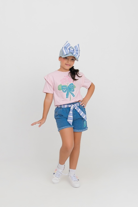 Conjunto jeans buquê de flores