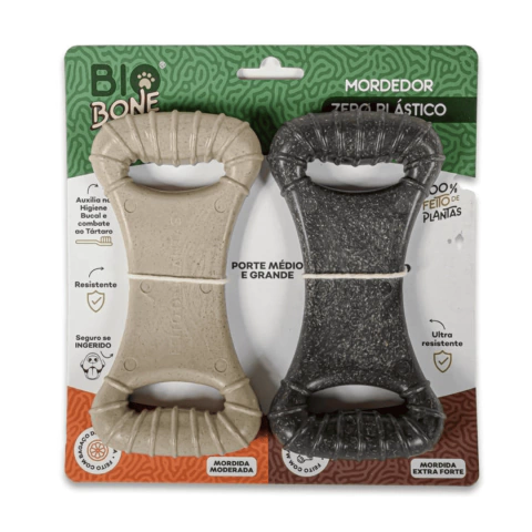 Mordedor Biobone Pack com 2 und G: Bagaço de Laranja + Fibra de Madeira
