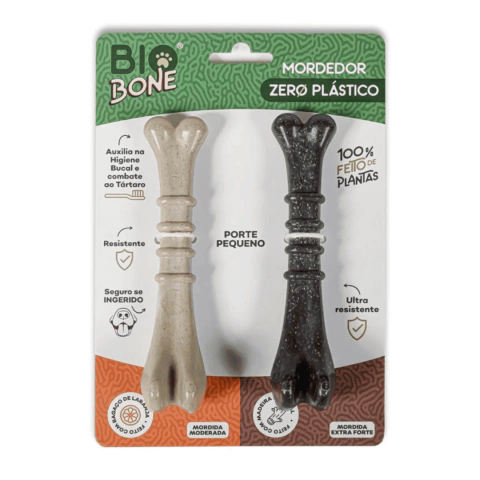 Mordedor Biobone Pack com 2 und P: Bagaço de Laranja + Fibra de Madeira