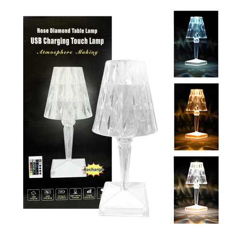 Lampara velador led luz multicolor cristal tubo con sensor tactil - tienda online