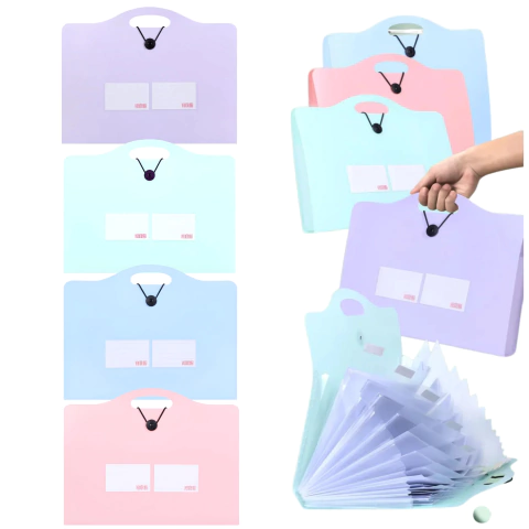 Carpeta Organizadora 12 divisores Color Pastel Cod 8803 - comprar online