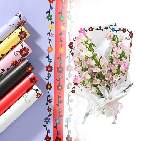 x20u Papel Coreano Papel Opaco Flores Coloridas Cod 3345