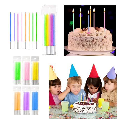 x8u Velas Lisa Pastel Varios Colores 14cm - comprar online