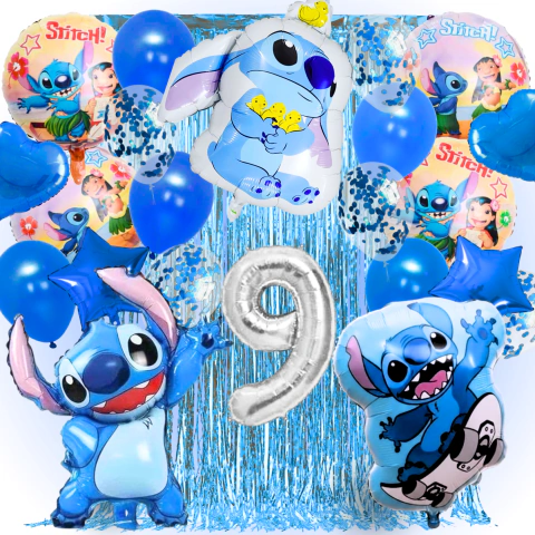 Set 23 Piezas Stitch Tierno Patineta Niño Infantil