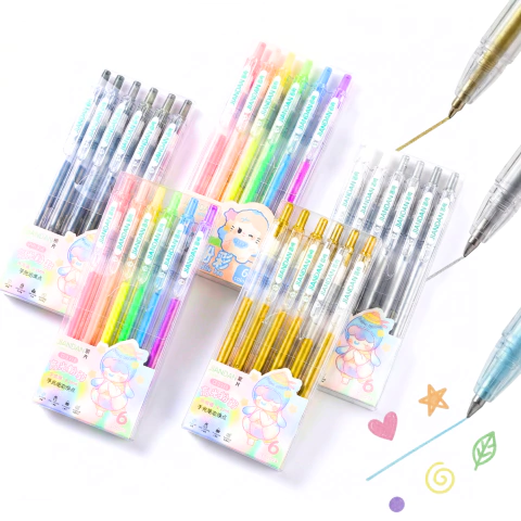 Lapicera Metalizada x6u Varios colores: Plateado, Dorado, Multicolor y Blanco - comprar online