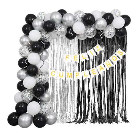 Set Kit 50 / 70 / 100 Piezas Feliz Cumpleaños Art Globo Colores Deco Fiestas