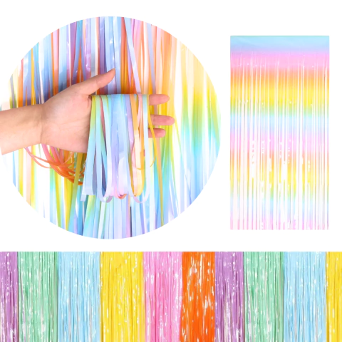 Cortina Cotillon Lluvia Color Pastel 2m x 1m - tienda online