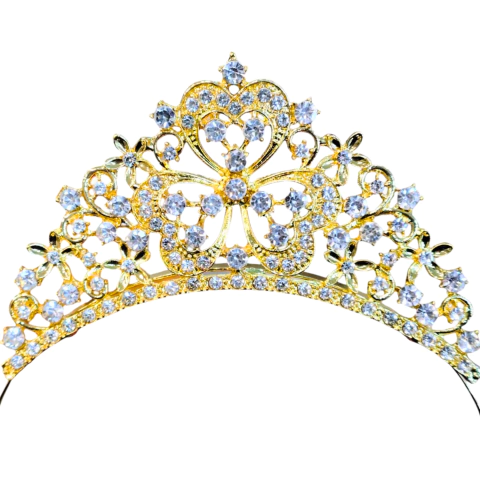 Vincha Tiara De Metal Con Strass 9908
