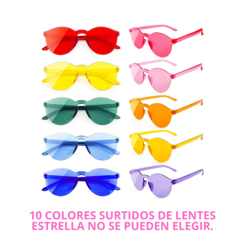 Lentes De Sol Acrílico Varias Formas Colores Surtidos X10u en internet