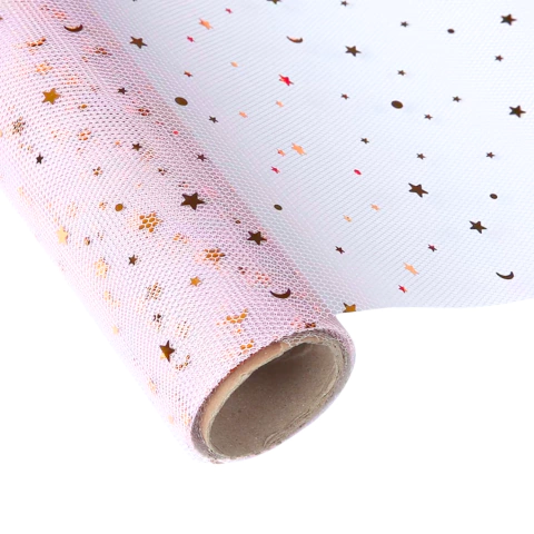 Rollo De Malla 50x500cm Estrellas y Luna P/ Ramo Cod 3108 en internet