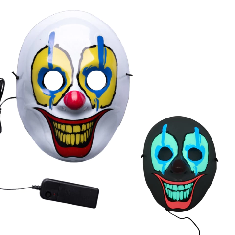 Mascara Neon Luz Led A Pila Cotillon Halloween 523 en internet