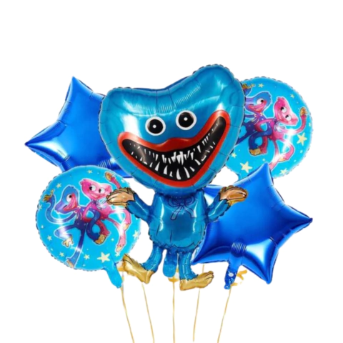 Set 3 a 9 globos Huggie Boggie / Kissie Missei / Moto / Animales / Bomberos - M-GIGANTE