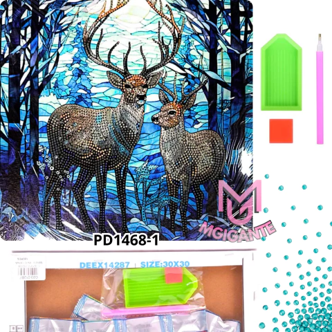 Kit Pintura De Diamantes Madera Cuadro 30cm X 30cm Cristales Adhesivo 5d - tienda online