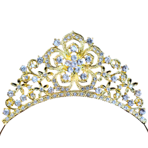 Vincha Tiara De Metal Con Strass 9908