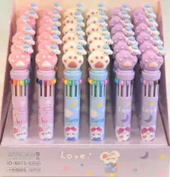 Lapicera Multicolor 10 Colores En 1 patita gato X Uni