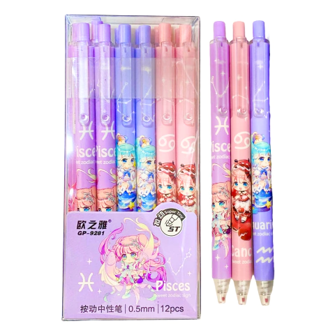X12u Caja Lapiceras Kawaii Fino 0.5mm Diseños Personajes - tienda online