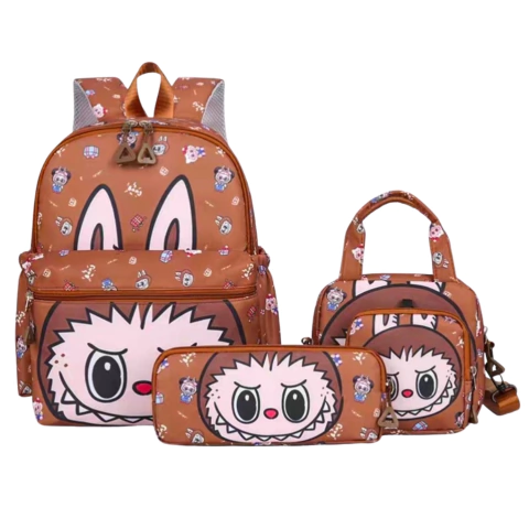 Set Infantil Kit 4 PCS De Mochila Lonchera Y Estuche Labubu Cod 10415 - M-GIGANTE