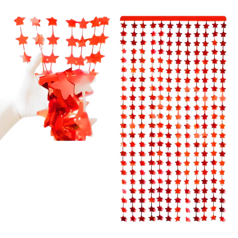 Cortina Lluvia Decorativa Estrella Metalizada Navidad - comprar online