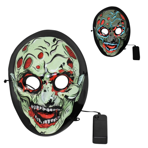 Mascara Neon Luz Led A Pila Cotillon Halloween 523 - comprar online