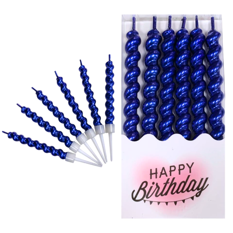 Vela Tirabuzon Metalizada 11cm x6 Unidades - comprar online