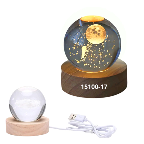 Imagen de Esfera Cristal 3D con Luz USB 6cm