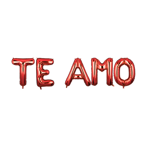 Imagen de Globos frase ''TE AMO'' Letra imprenta