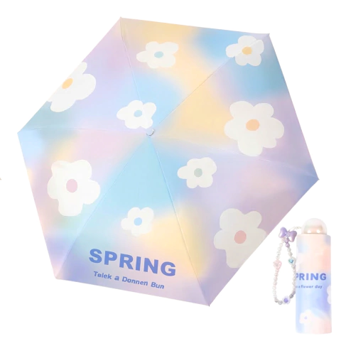 Paragua Mini Correa Diseño Perla Proteccion UV 50cm*6gajos Plegable 9563