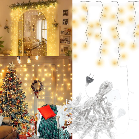 Cortina 3x2m en Bolsa Luz Led Navideña Interconectable c/ Efectos - comprar online