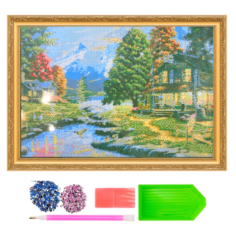 Kit Diamante Cuadro 50x65cm De Madera Diamond Painting - M-GIGANTE
