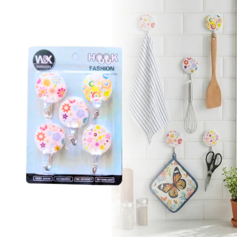 Gancho Diseños Adhesivo Para Hogar Baño Cocina Sin Agujerear - M-GIGANTE