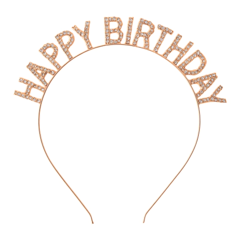 Vincha Frase " Happy Birthday " Con Strass - M-GIGANTE