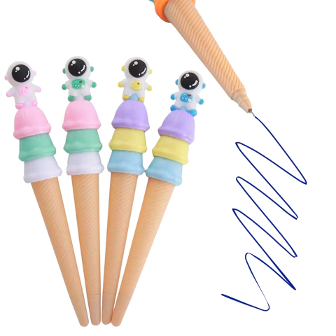 X4u Lapiceras De Conito Helado Tinta Azul Infantil Escolar - comprar online