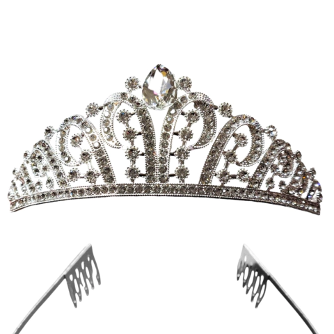 Corona Tiara De Metal Con Strass 9909 - tienda online