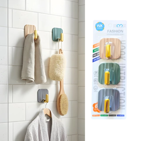 Gancho Diseño Porcelana Adhesivo Para Hogar Baño Dorado 3pc 414 / 415 / 416 / 417 - tienda online