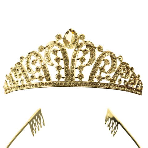 Corona Tiara De Metal Con Strass 9909 - M-GIGANTE