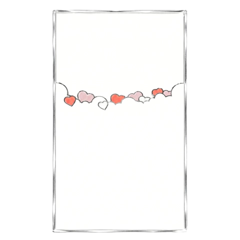 x20u Papel Coreano 28x50cm Transparente Corazones San Valentin 3137