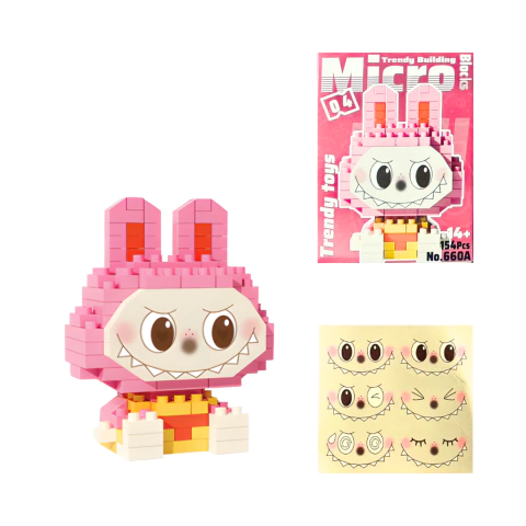 Bloque Legos Labubu Sticker Carita 7x5cm 154PZ - M-GIGANTE