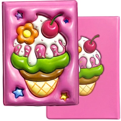 Cuaderno Puff 3D Squishy Escolar Rayado Helados