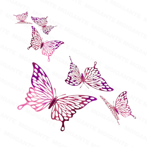 Mariposa Decorativa Efecto 3d Adhesivo Deco Hogar 6 Piezas - tienda online